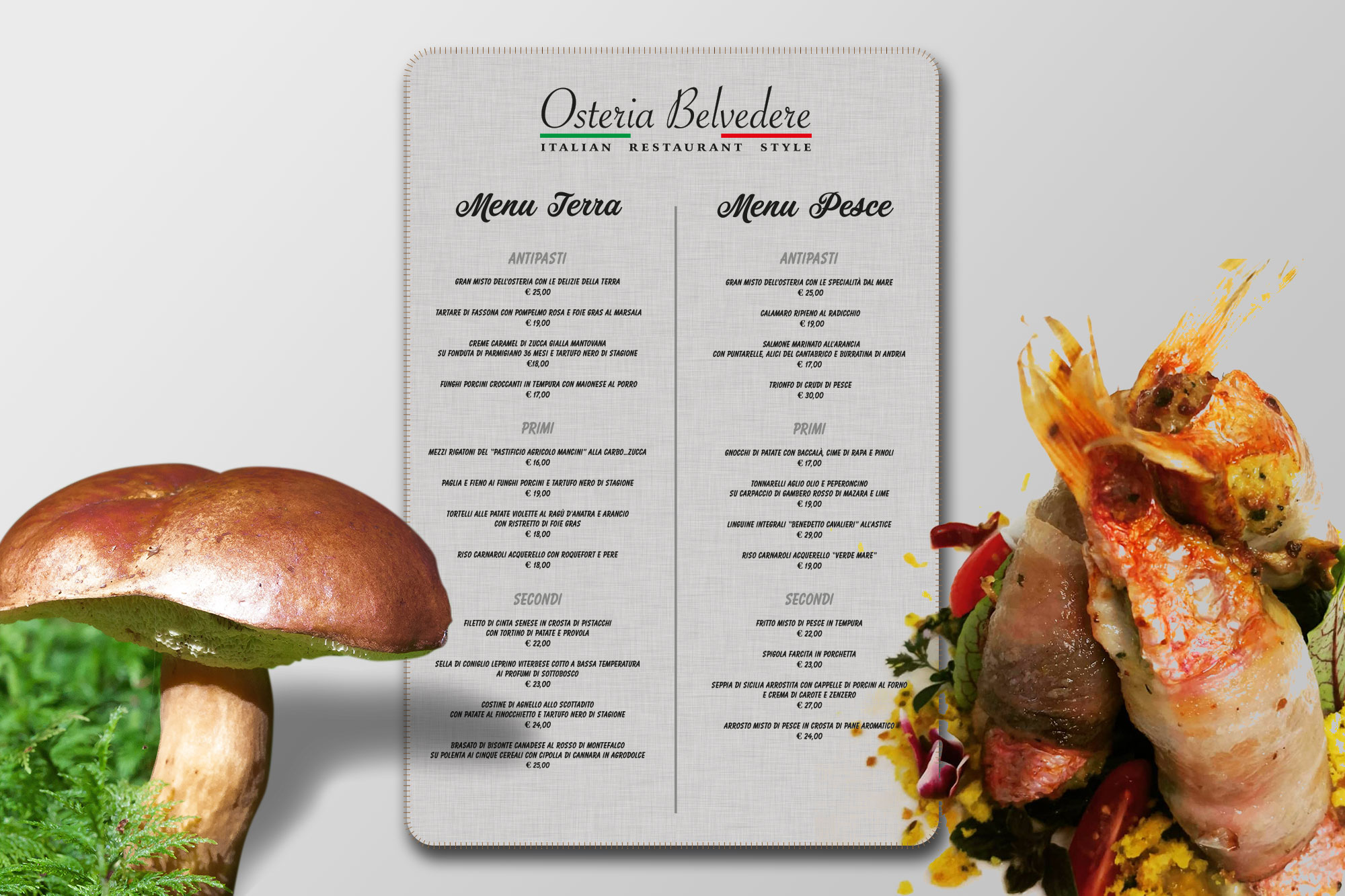 Osteria Belvedere menu